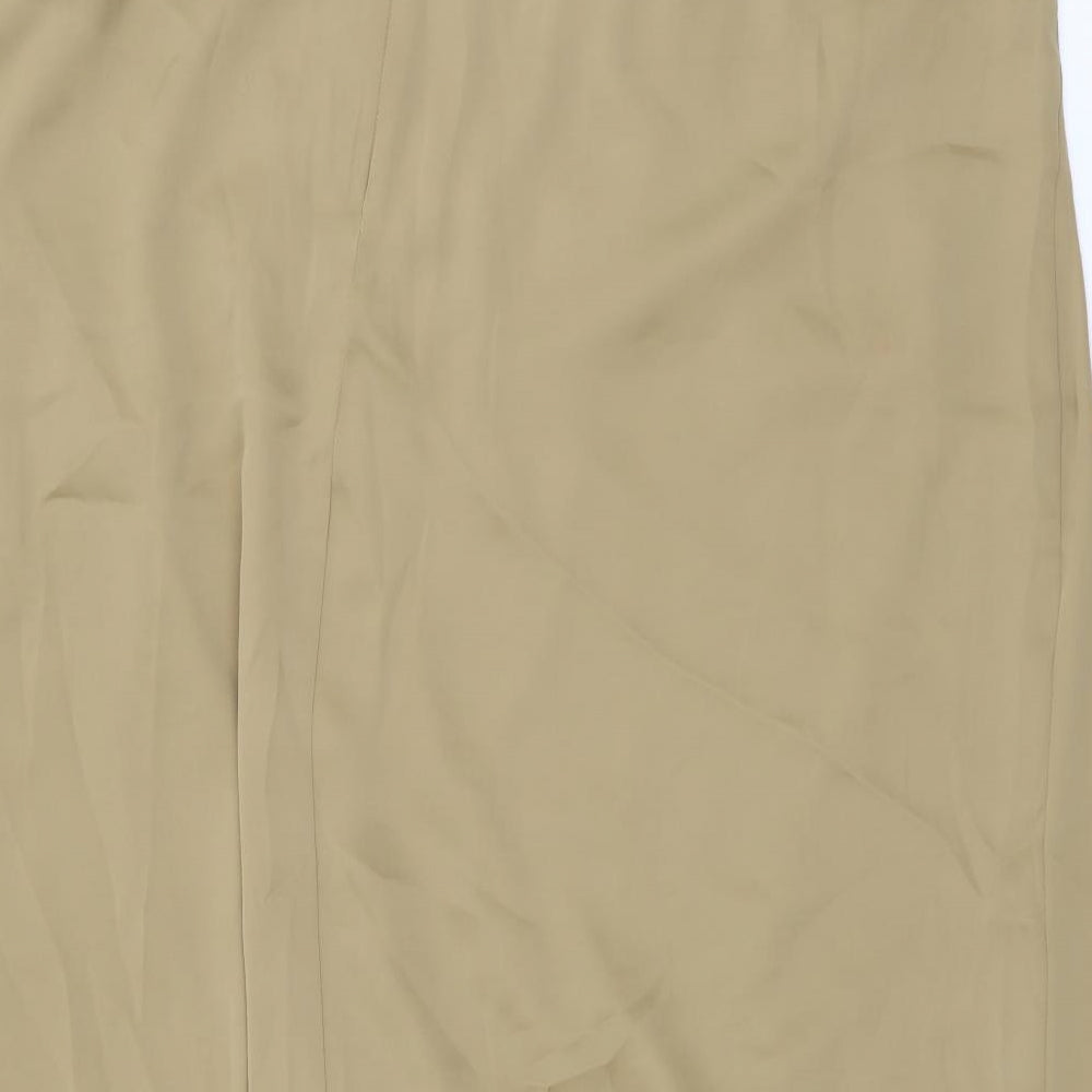 Marks and Spencer Womens Beige Polyester Wrap Skirt Size 20 Zip