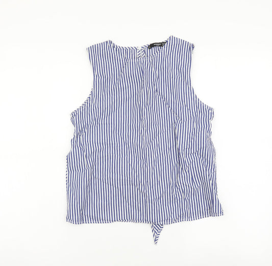Womens UK Size XS Mango Blue Wrap Tank