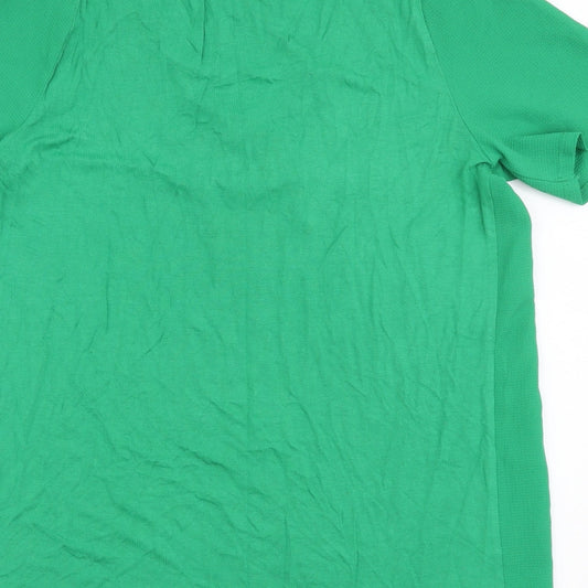 Papaya Womens Green Polyester Basic T-Shirt Size 10 V-Neck