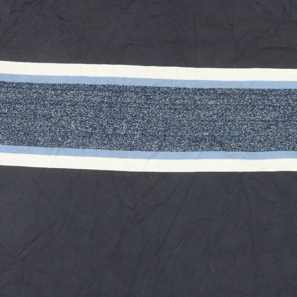 Nutmeg Mens Grey Colourblock Cotton Polo Size XL Collared Button