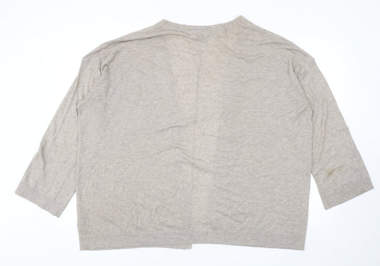 Womens UK Size M H&M Beige Cardigan Jumper