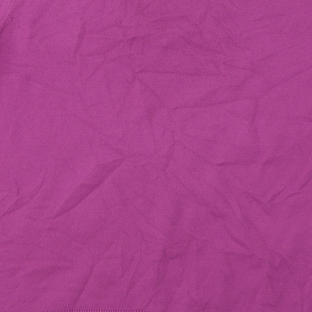 TU Womens Purple V-Neck Acrylic Pullover Jumper Size 14