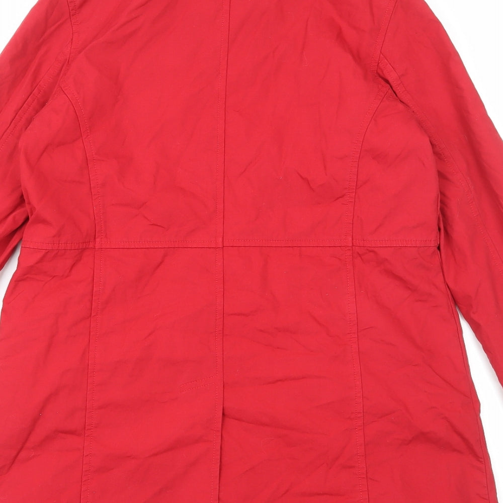 Womens UK Size 12 Moto Red Pea Coat