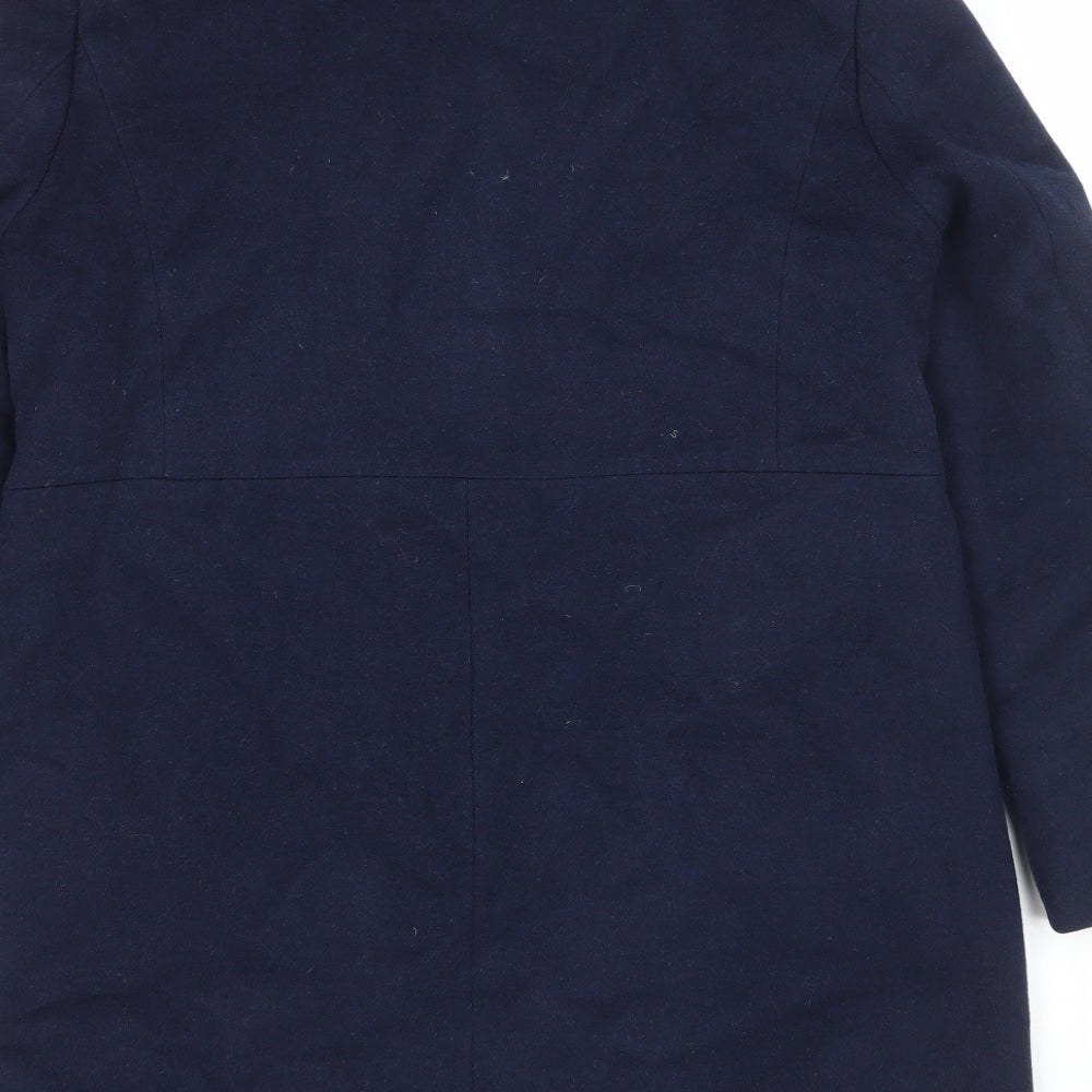 Saint Tropez Womens Blue Overcoat Coat Size XL Zip