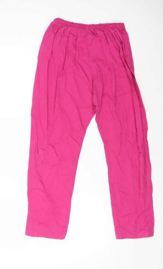 Bonanza Womens Pink Cotton Trousers Size 8 L24 in Regular