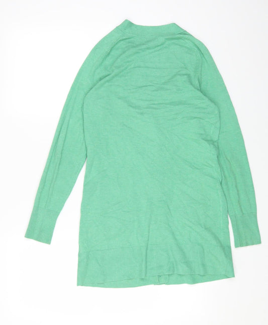 John Lewis Womens Green V-Neck Viscose Cardigan Jumper Size 10