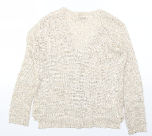 Womens UK Size XS H&M Beige Cardigan Jumper