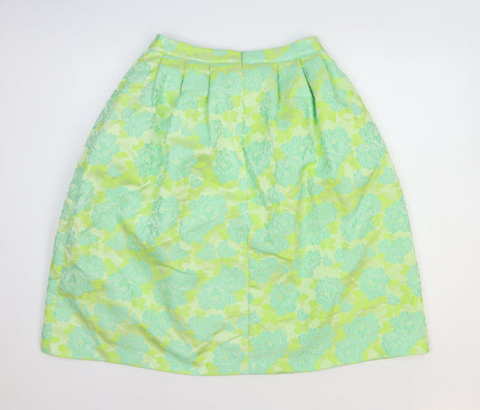 ASOS Womens Green Floral Polyester Tulip Skirt Size 10 Zip