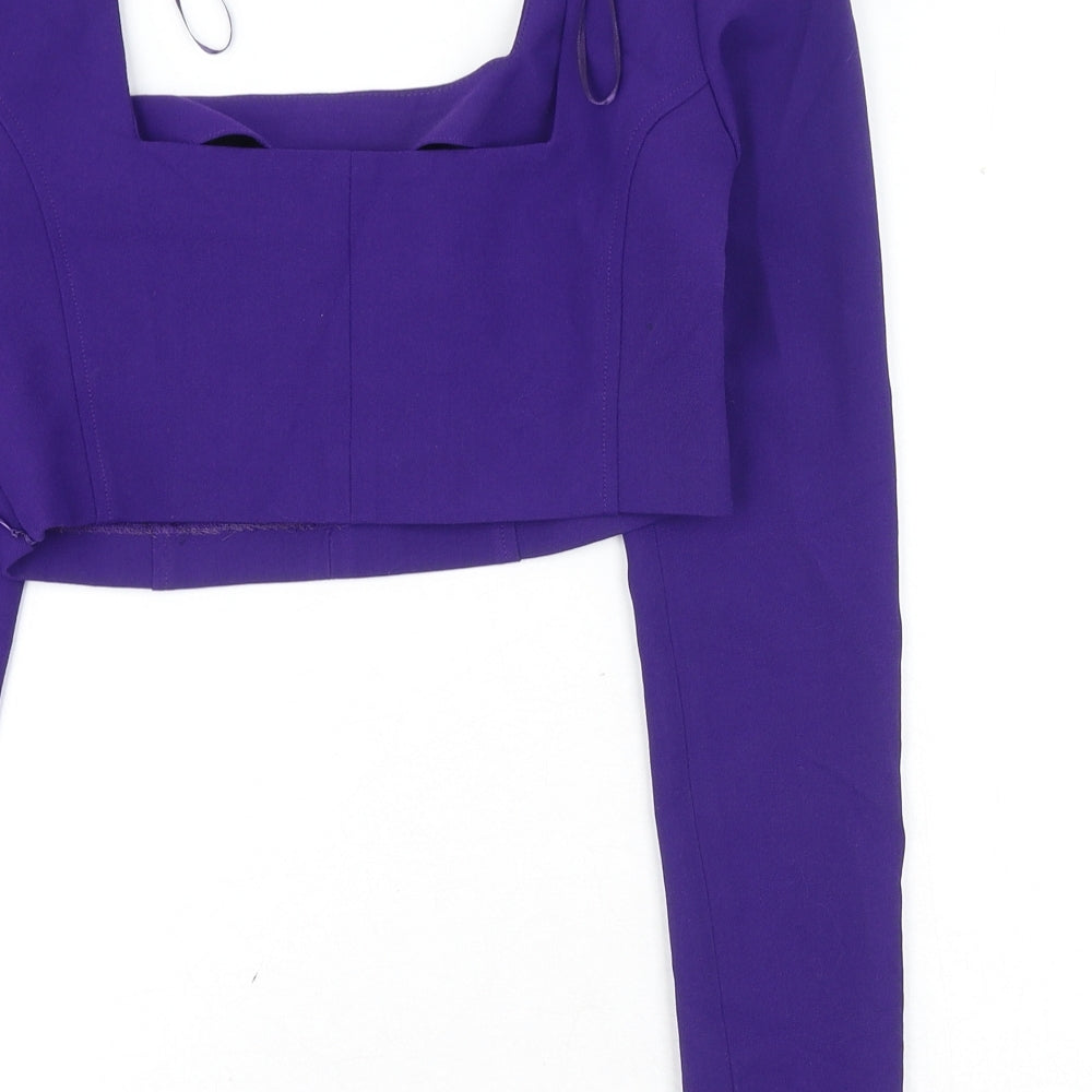 Womens UK Size XS Zara Purple Cropped Blouse