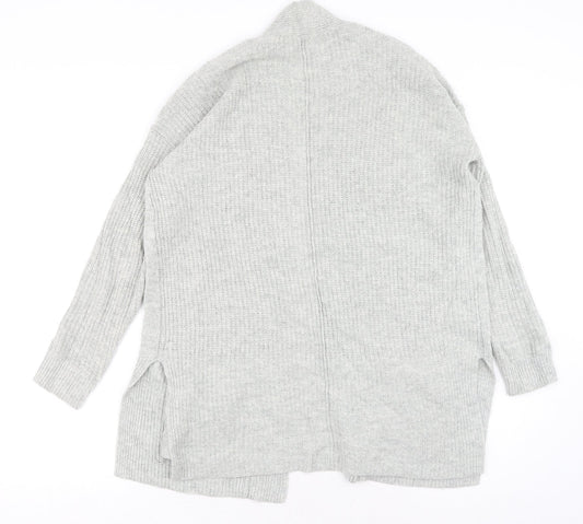 LOFT Womens Grey V-Neck Viscose Cardigan Jumper Size XS