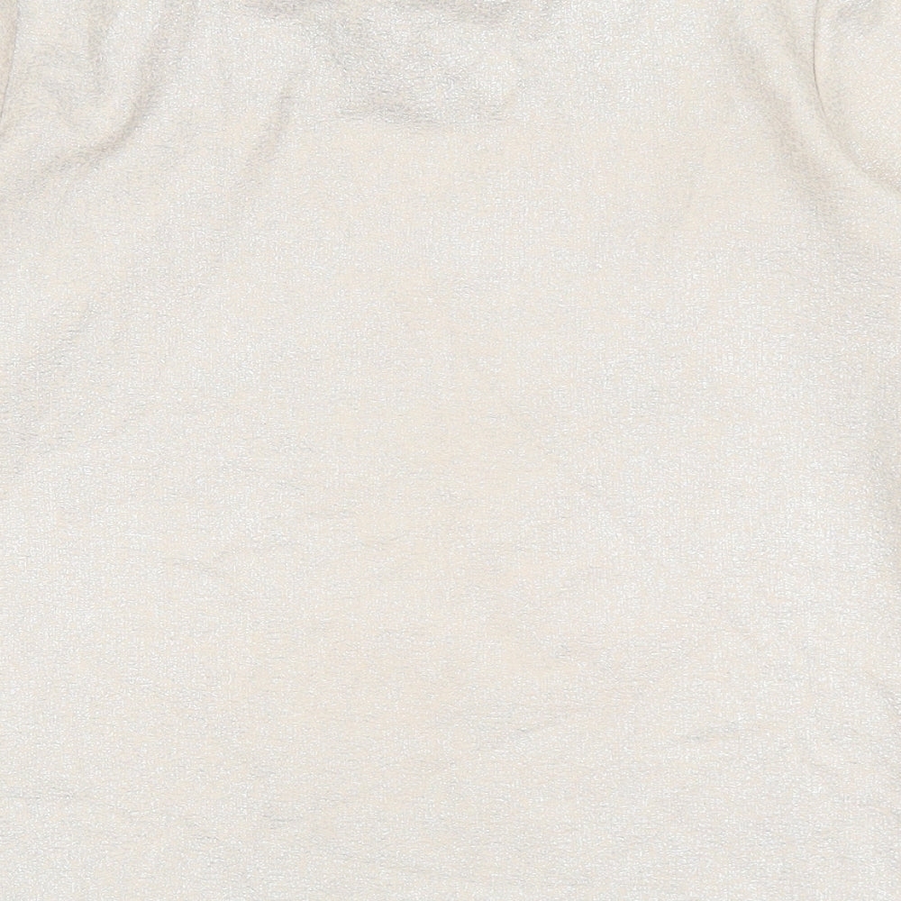 Papaya Womens Gold Polyester Basic T-Shirt Size 8 Boat Neck