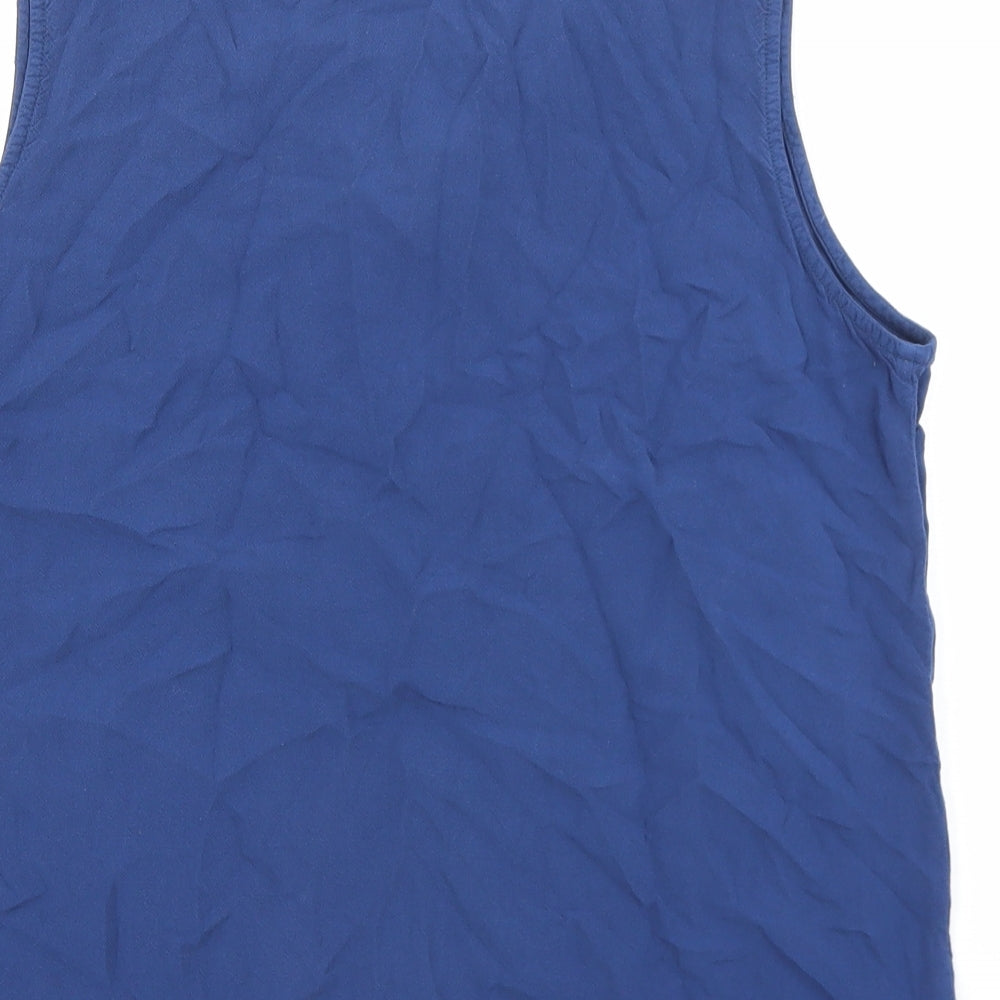 Womens UK Size 14 Joie de Vivre Blue Basic Tank