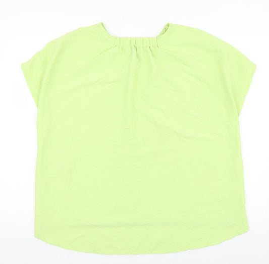 Primark Womens Green Polyester Basic T-Shirt Size 12 Round Neck