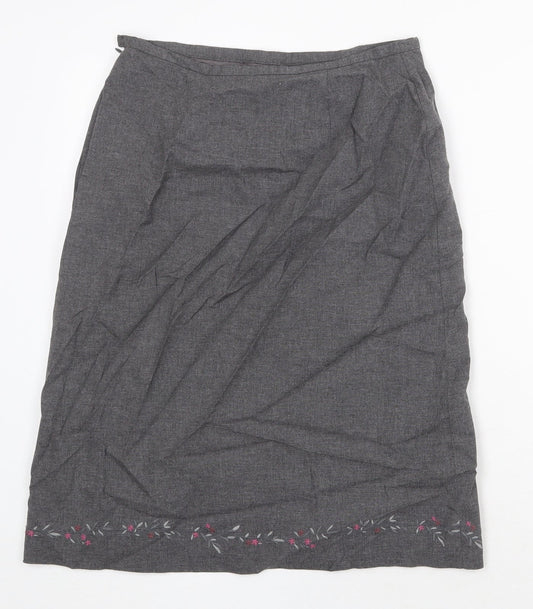 Gap Womens Grey Floral Viscose A-Line Skirt Size XS Zip