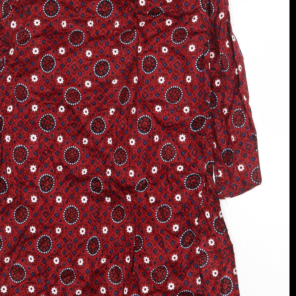 Womens UK Size 6 Preworn Red Tunic Blouse