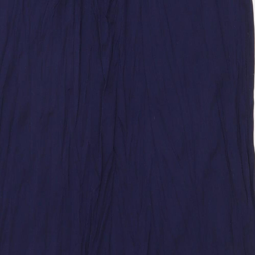 F&F Womens Blue Polyester Shift Size 12 V-Neck Pullover