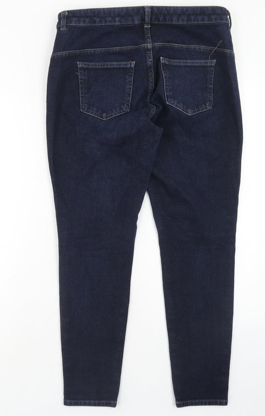 NEXT Womens Blue Cotton Skinny Jeans Size 32 in Regular Button
