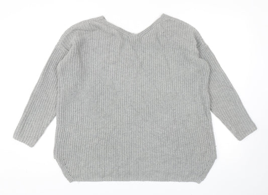 Womens UK Size 6 Topshop Grey Pullover Jumper