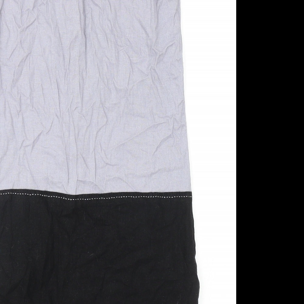 NEXT Womens Grey Colourblock Viscose Shift Size 10 V-Neck Button