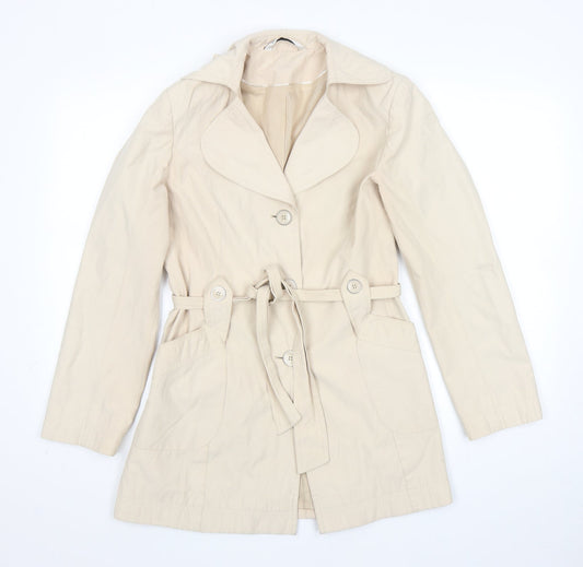 Womens UK Size 10 BHS Beige Trench Coat
