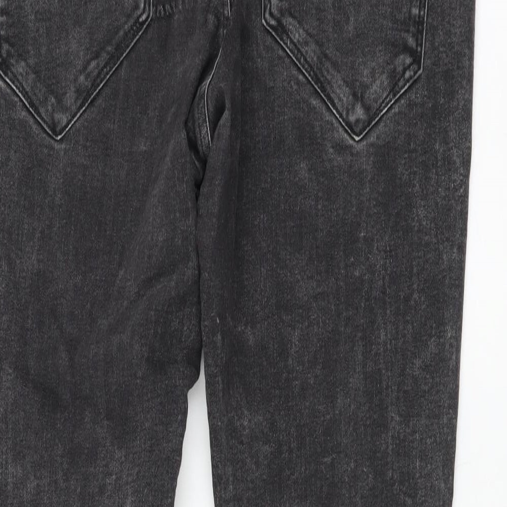 Bershka Womens Grey Cotton Skinny Jeans Size L L28 in Regular Button