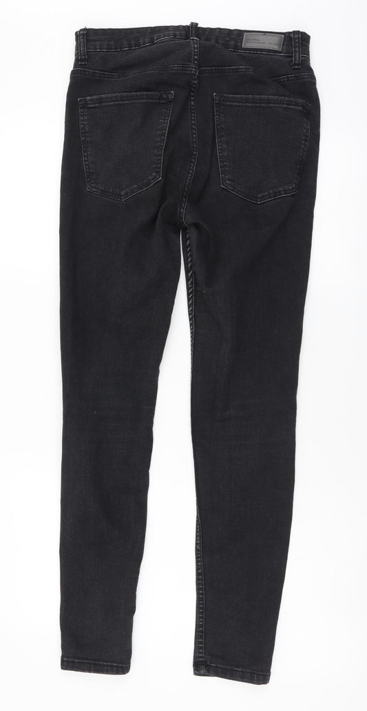 Bershka Womens Black Cotton Skinny Jeans Size L L28 in Regular Button