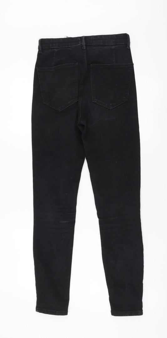 Zara Womens Black Cotton Jegging Jeans Size S L27 in Regular Button