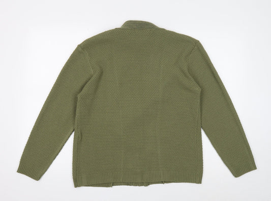 Womens UK Size M Pure and Natural Green Cardigan Jumper