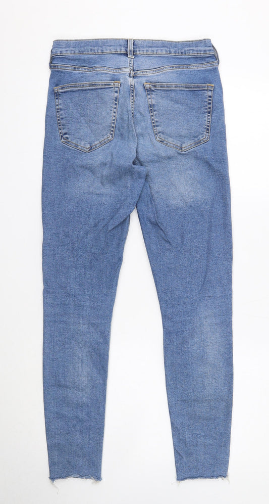 Topshop Womens Blue Cotton Skinny Jeans Size 30 in L32 in Regular Button
