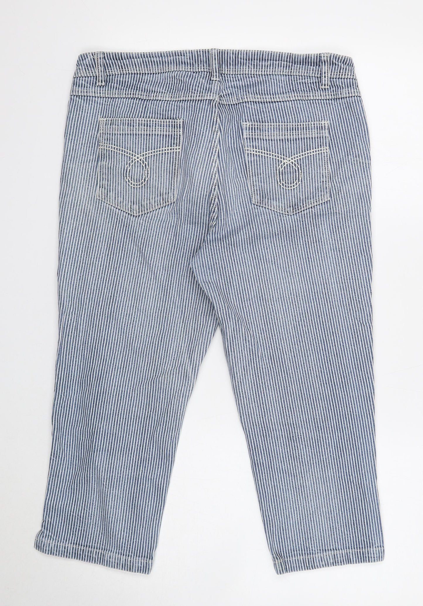 Womens UK Size 40 in John Lewis Regular Fit Cropped Blue Jeans