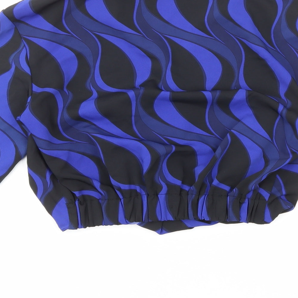 Womens UK Size XS Zara Blue Cropped Blouse