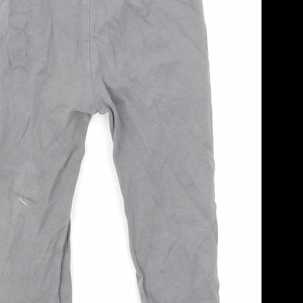TU Girls Grey Cotton Jogger Trousers Size 12 Months Pullover - Leggings