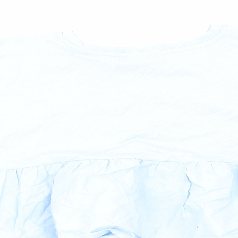 Primark Womens Blue Cotton Basic T-Shirt Size S Crew Neck