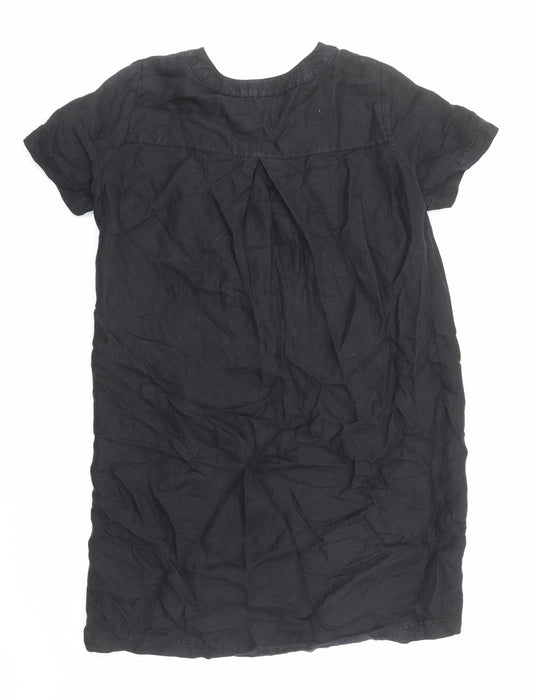 Preworn Womens Black Cotton Shift Size L Round Neck Pullover