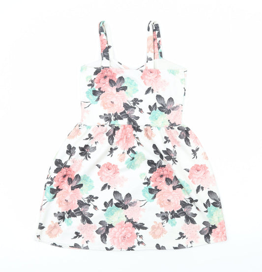Select Womens Multicoloured Floral Polyester Tank Dress Size 10 Sweetheart Pullover