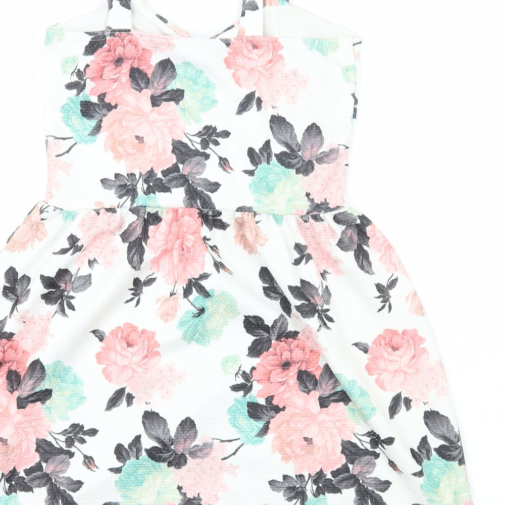 Select Womens Multicoloured Floral Polyester Tank Dress Size 10 Sweetheart Pullover