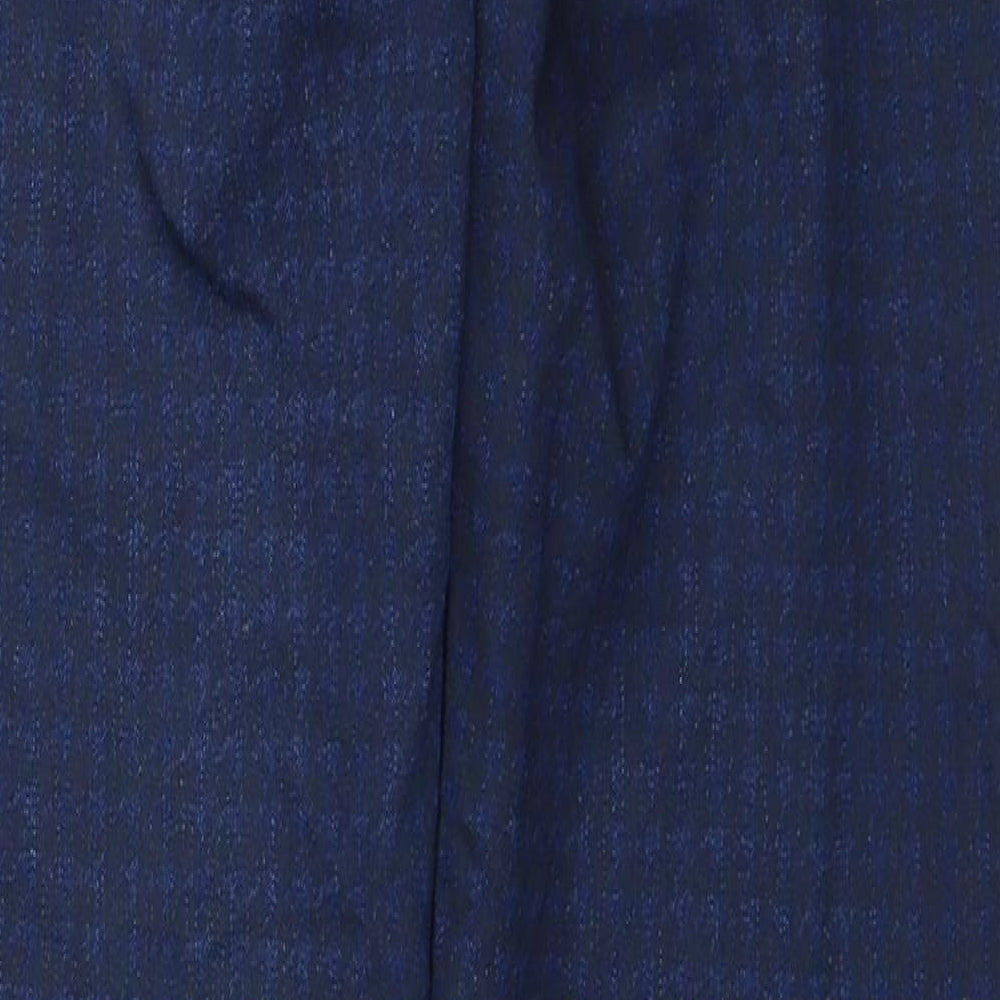 Red Herring Womens Blue Check Cotton Skinny Jeans Size 8 Regular Zip