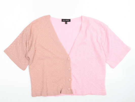 Womens UK Size L QED London Pink Cardigan Jumper