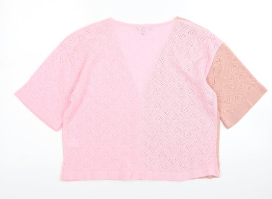 Womens UK Size L QED London Pink Cardigan Jumper
