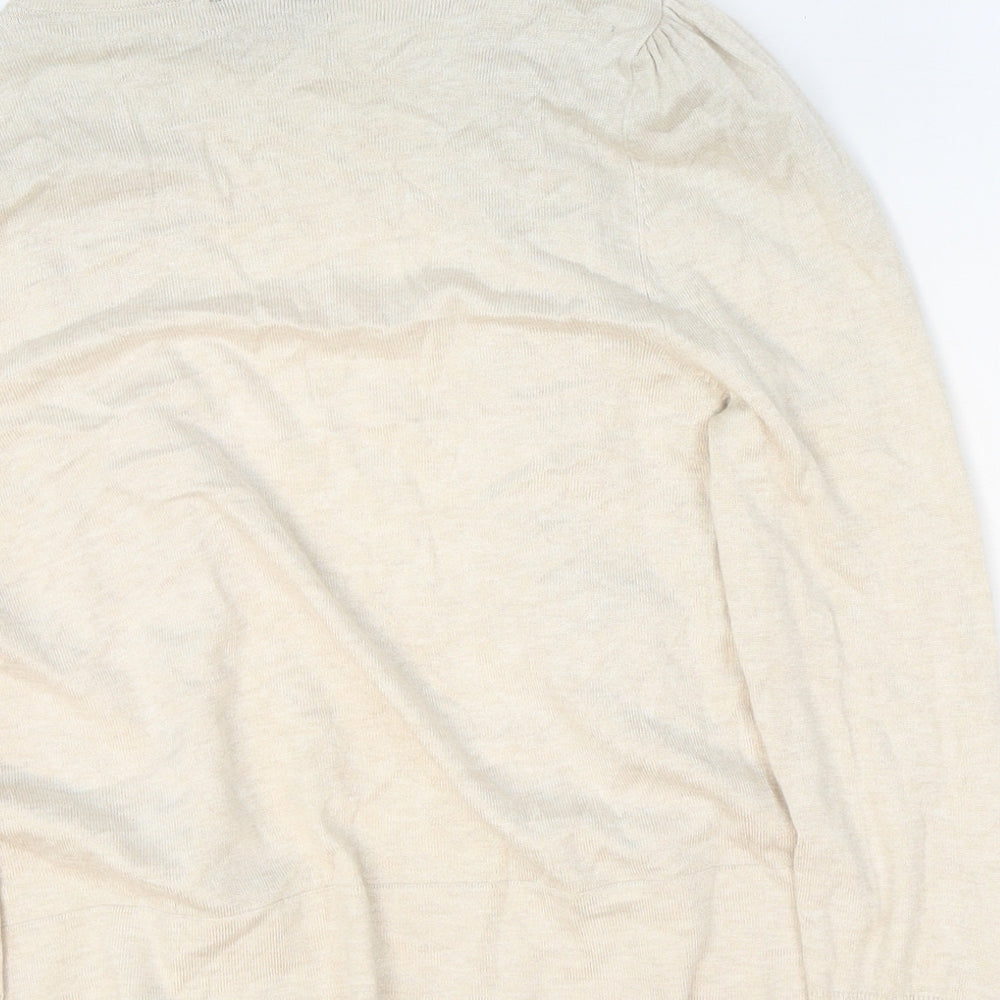 Wallis Girls Beige V-Neck Viscose Cardigan Jumper Size S