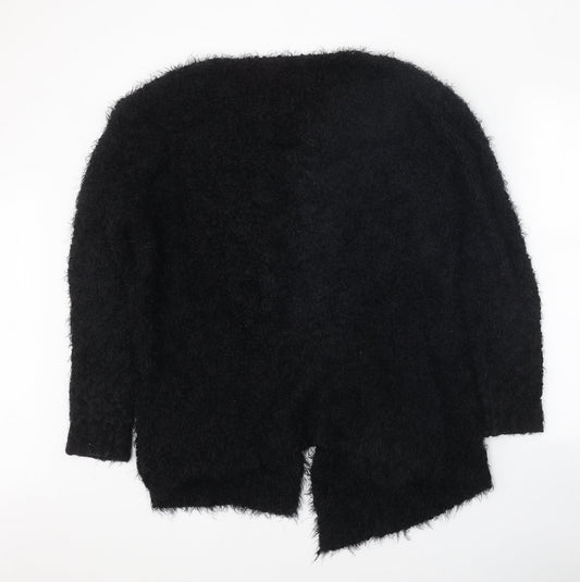 Love Knitwear Womens Black V-Neck Polyester Wrap Jumper Size 20