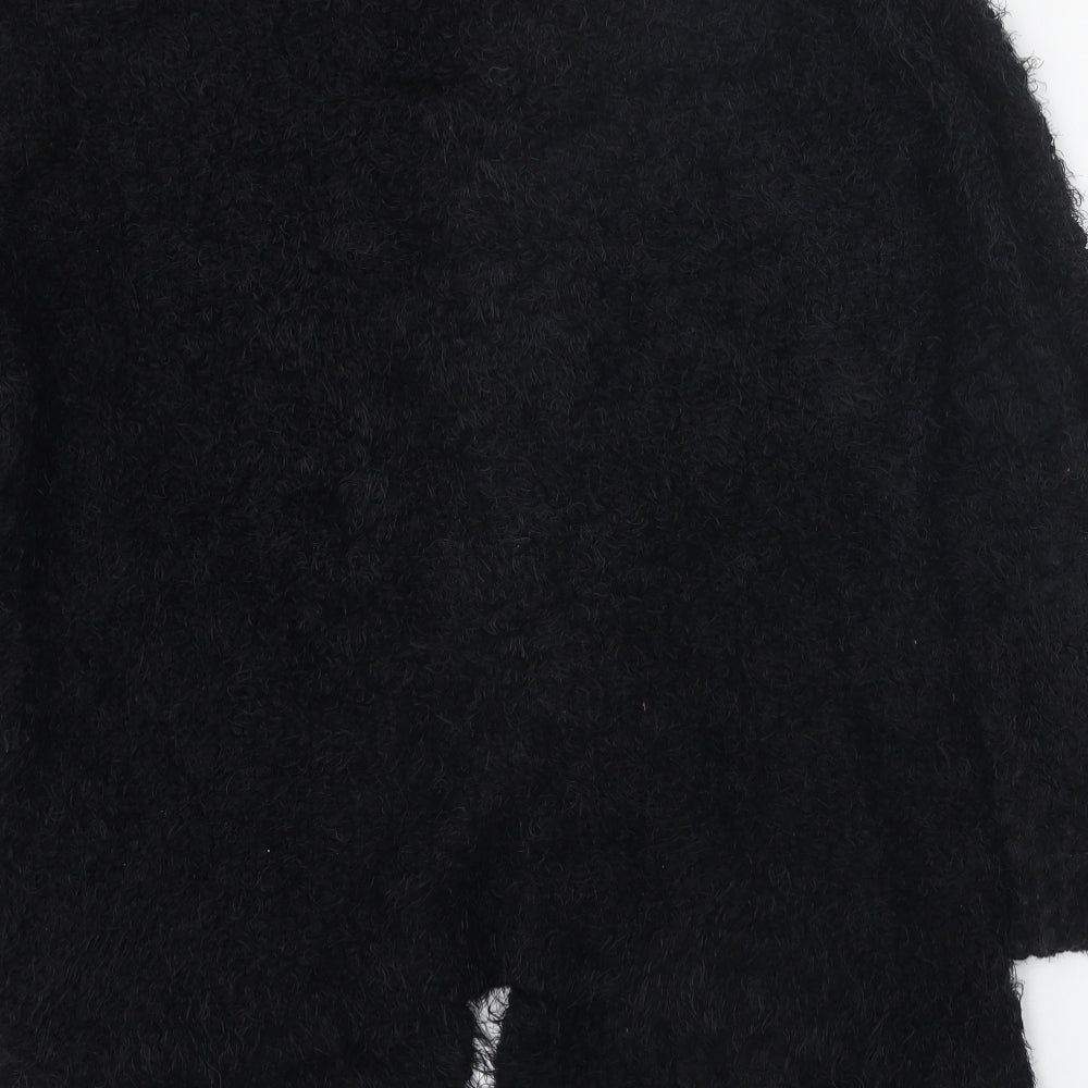 Love Knitwear Womens Black V-Neck Polyester Wrap Jumper Size 20