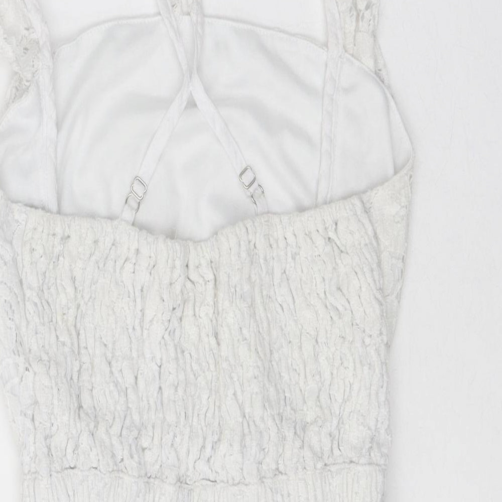 Reverse Womens White Polyester Playsuit One-Piece Size S Pullover