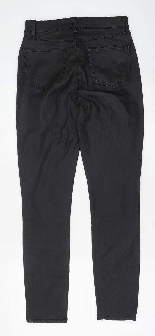 Denim & Co. Womens Black Cotton Skinny Jeans Size 8 Regular Button