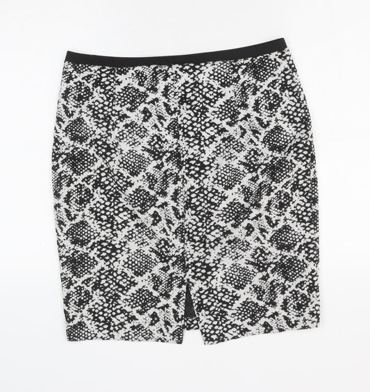 H&M Womens Black Geometric Polyester Bandage Skirt Size M