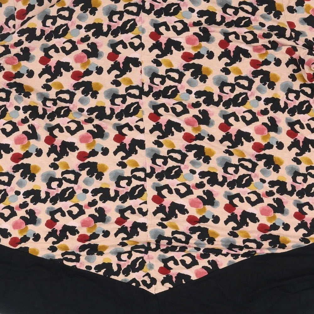 George Womens Pink Animal Print Viscose Basic Blouse Size 14 Scoop Neck