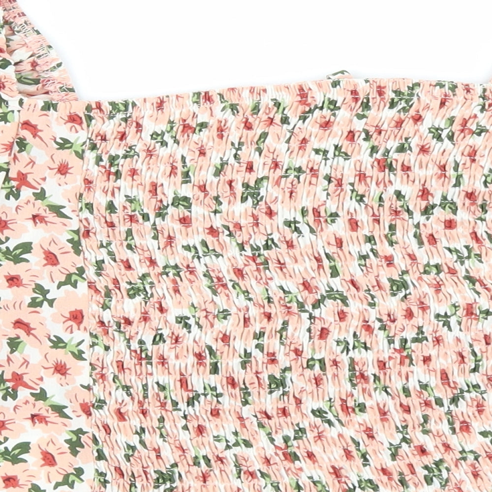 SheIn Womens Pink Polyester Cropped Blouse Size XS Boat Neck