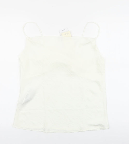 Womens UK Size S Mango Ivory Basic Tank