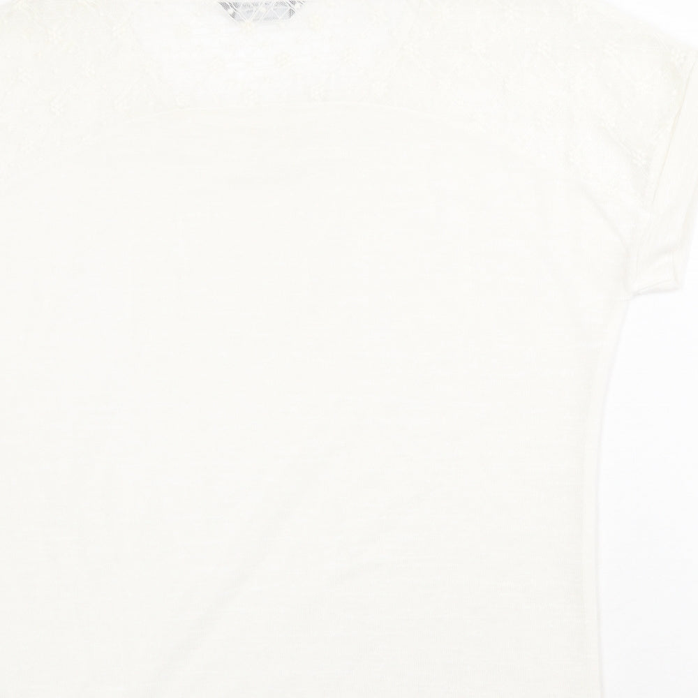 Womens UK Size 14 Dorothy Perkins White Basic T-Shirt