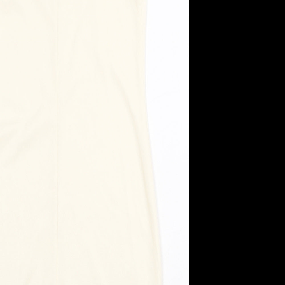 Primark Womens Beige Polyester Slip Dress Size 4 V-Neck Pullover